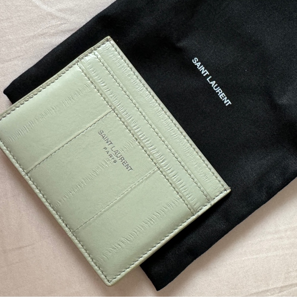 Saint Laurent Paris Card Case in Eel